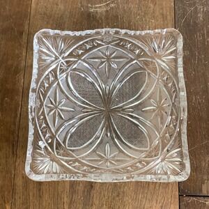 Violetta Lead‎ Crystal Hand-Cut Square Pinwheel detail serving decorative bowl